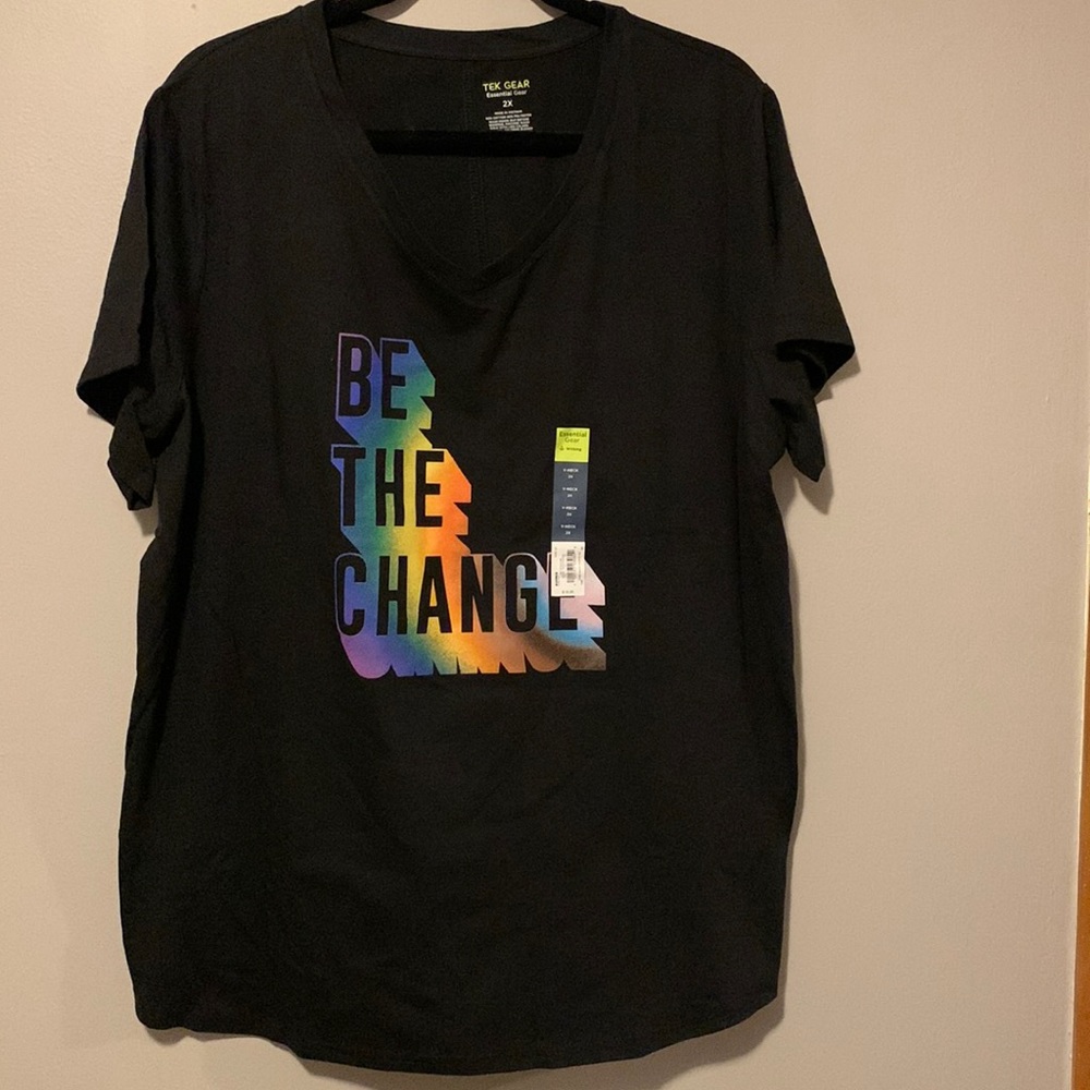 NWT Pride Tek Gear Workout Tee. V-Neck.